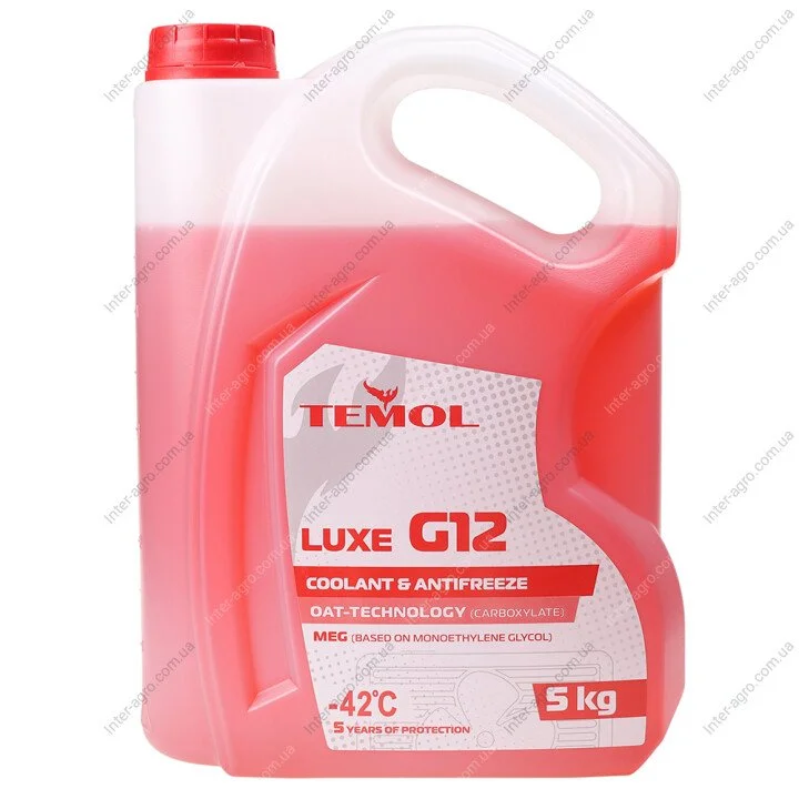 Антифриз Luxe G12 -42С (красный) 5 кг TEMOL Антифриз Luxe G12 -42С (красн) (фото 1)