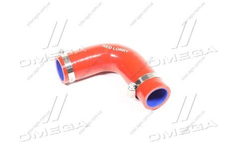 Патрубок радиатора ЗИЛ, УРАЛ водяного насоса (СИЛИКОН красный, D=30 мм, L=220 мм) с хомутами DETALKA 130-1303030