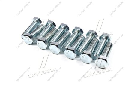 Болт М14х55х2,0 шестигранный (1кг = 1 компл) 5,8 DIN 933/ГОСТ 7805 (полная резьба) оцинк. белый Дружковский метизный з-д М14х55