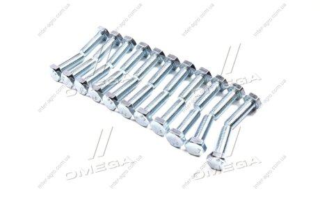 Болт М12х40х1,75 шестигранный (1кг=1 компл) 5,8 DIN 933 / ГОСТ 7805 (полная резьба) оцинк. белый Дружковский метизный з-д М12х40