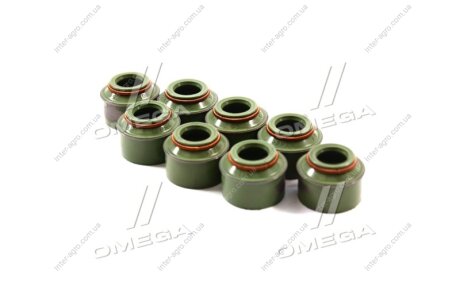 Сальник клапана ГАЗЕЛЬ, ГАЗ, УАЗ (ФТОРКАУЧУК зеленый, 8шт, дв. 402, 511, 523) DETALKA 4021-1007026