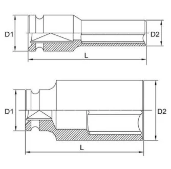 Головка торцева ударна довга 1/2" 18мм TOPTUL KABE1618