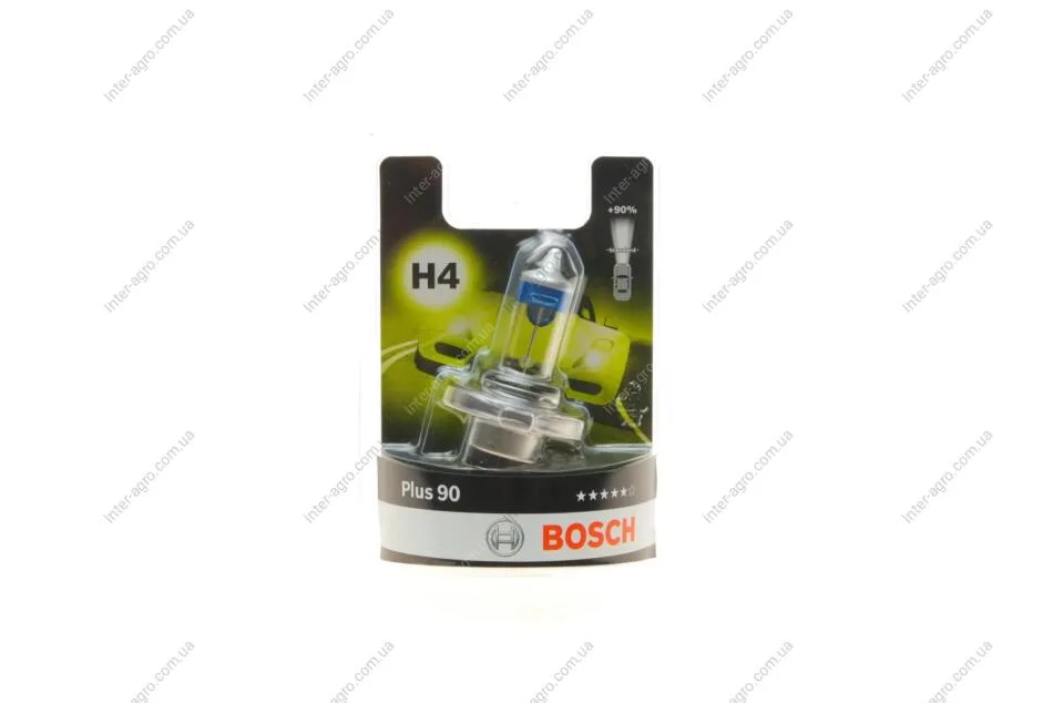 Лампа розжарювання H4 12V 60/55W P43t PLUS 90 blister (вир-во Bosch) BOSCH 1 987 301 077 (фото 1)