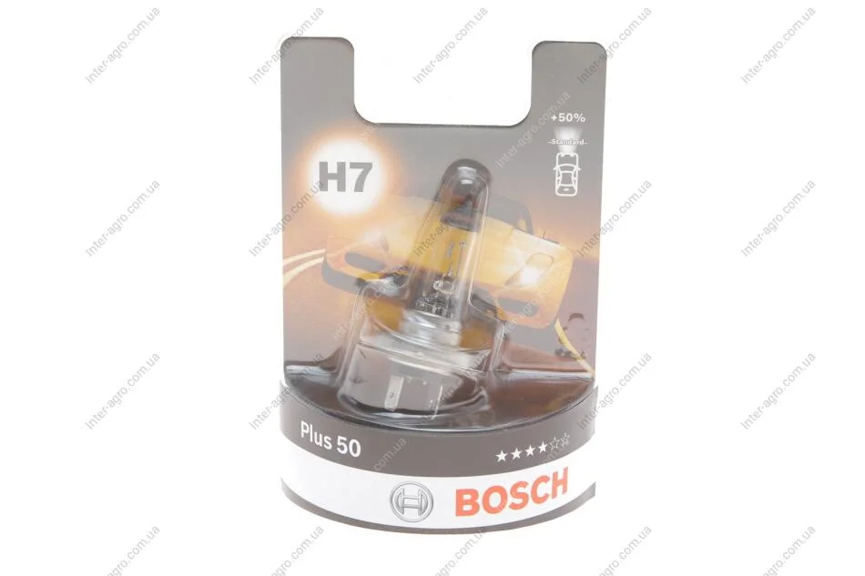 Лампа розжарювання 12 V 55 W H7 PLUS 50 блістер (вир-во Bosch) BOSCH 1 987 301 042 (фото 1)