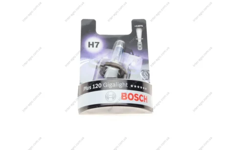 Лампа накаливания H7 12V 55W PX26d GigaLight +120 (blister 1шт) (пр-во Bosch) BOSCH 1 987 301 110