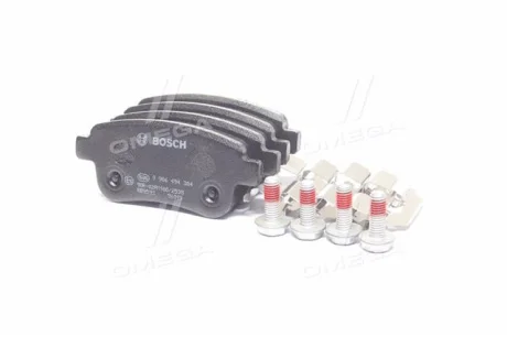 Колодка гальм. диск. RENAULT GRAND SCENIC III 1.4-2.0 09-, MEGANE III 08- задн. (вир-во Bosch) BOSCH 0 986 494 384