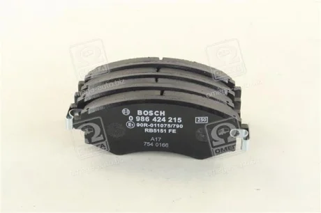 Колодка гальм. диск. HYUNDAI ELANTRA передн. (вир-во Bosch) BOSCH 0 986 424 215